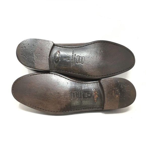 Zelli Loafers Shoes Size 9.5 Brown Full Ostrich